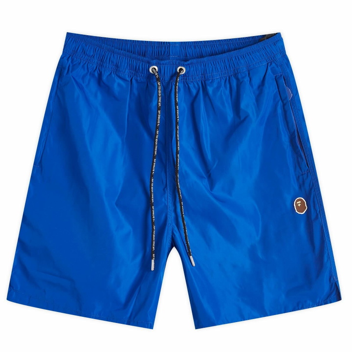 Photo: A Bathing Ape Men's Ape Head Nylon Beach Short in Blue