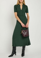 Gabriela Hearst Amor Ribbed Cashmere-blend Midi Shirt Dress Green