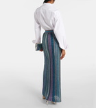 Missoni Striped ribbed-knit lamé maxi skirt