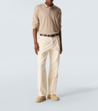 Giorgio Armani Jute-trimmed suede penny loafers