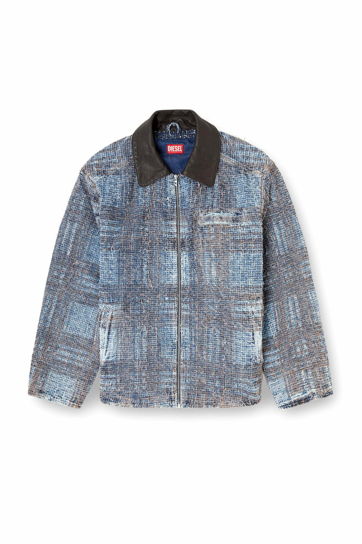 Diesel Jacket in graphic bouclé denim - Denim Jackets Mens in Multicolor