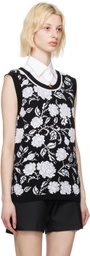 Ernest W. Baker Black & White Rose Tank Top