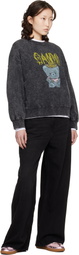 GANNI Gray Vintage Wash Sweatshirt