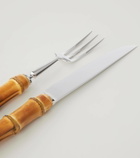 Lorenzi Milano Bamboo and stainless steel carving set