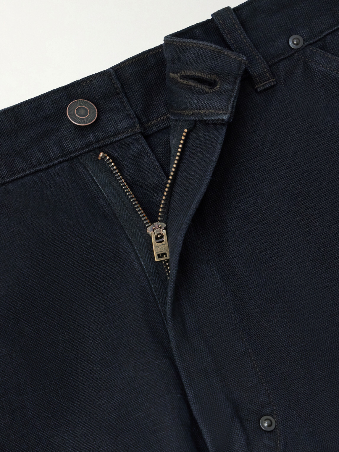 A.PRESSE - Vintage Wide-Leg Cotton, Hemp and Silk-Blend Canvas Trousers - Black