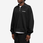 Palm Angels Men's Embroidered Logo Quarter Zip in Black