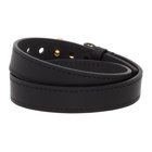 Tom Ford Black Leather T-Lock Wrap Bracelet