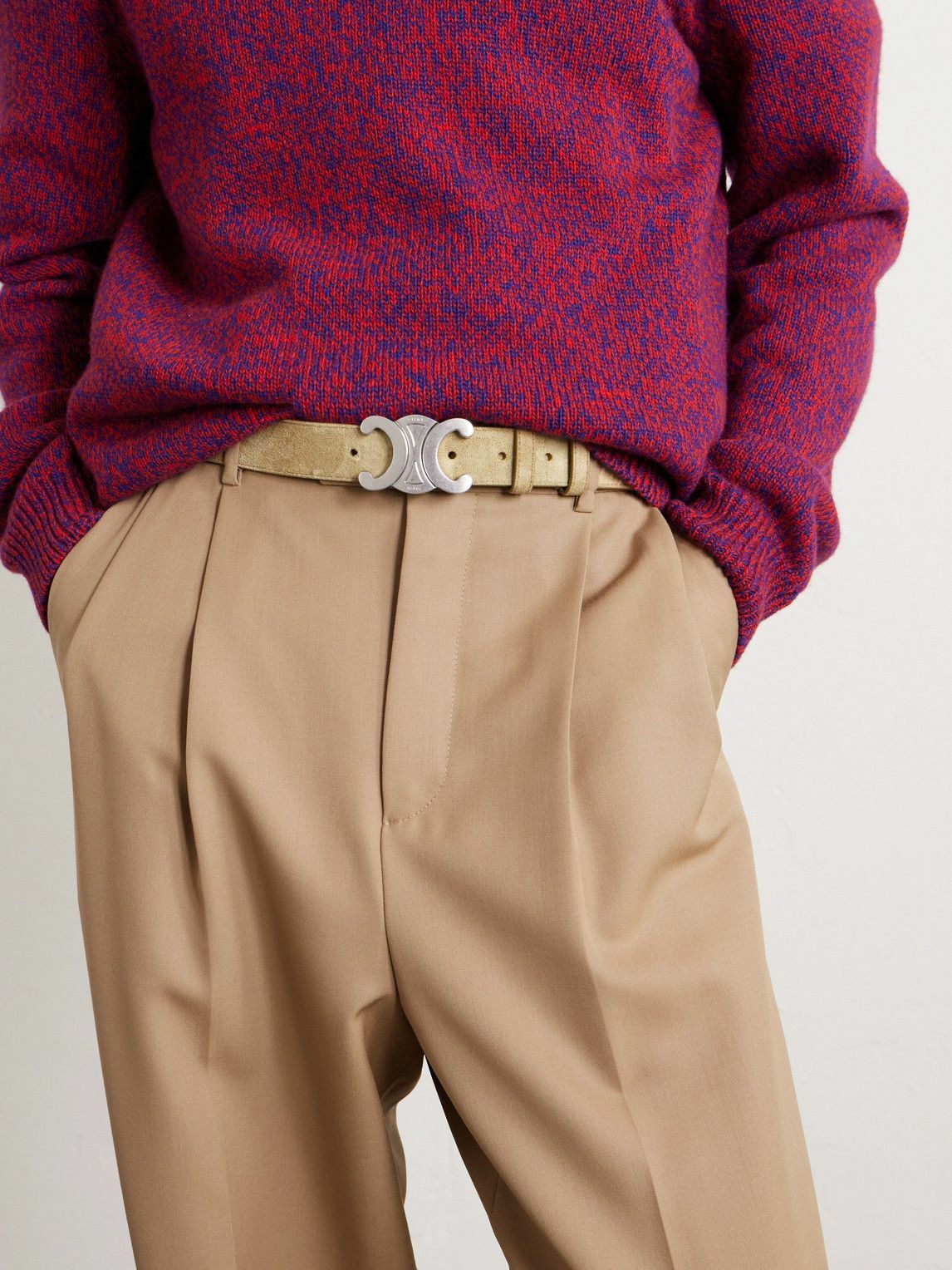 CELINE - 3cm Suede Belt - Neutrals