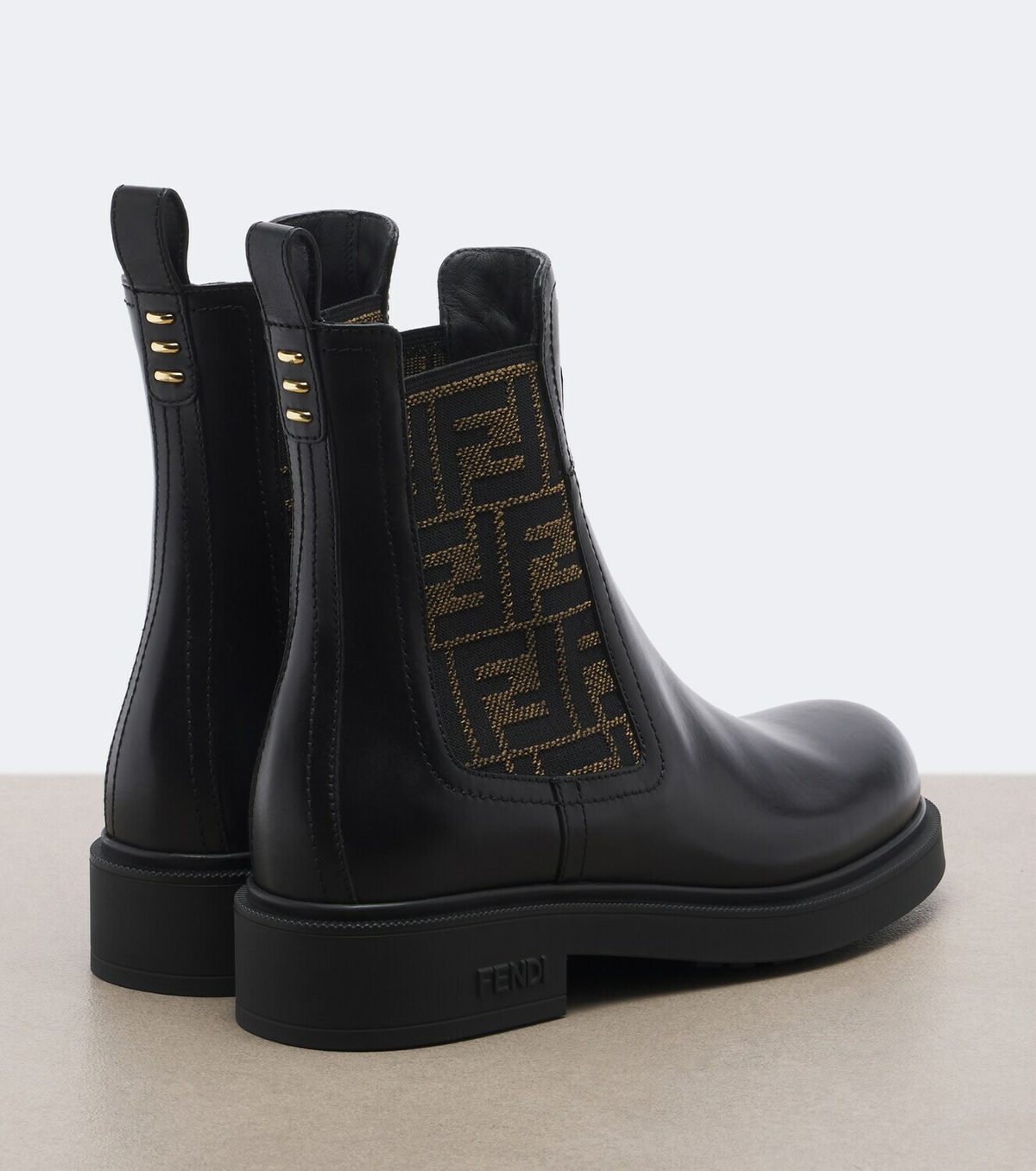 Fendi Commando FF Zucca leather Chelsea boots