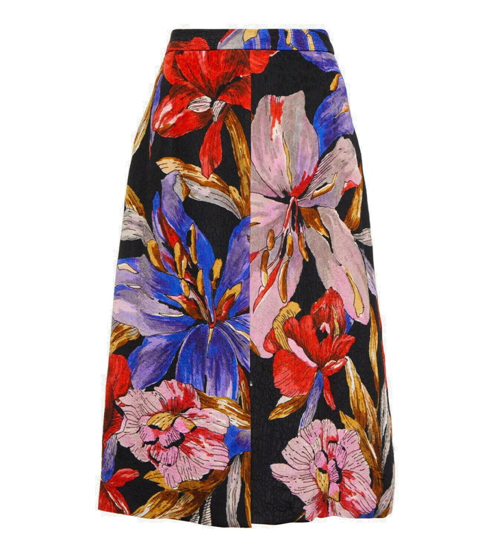 Photo: Dries Van Noten - Floral midi skirt