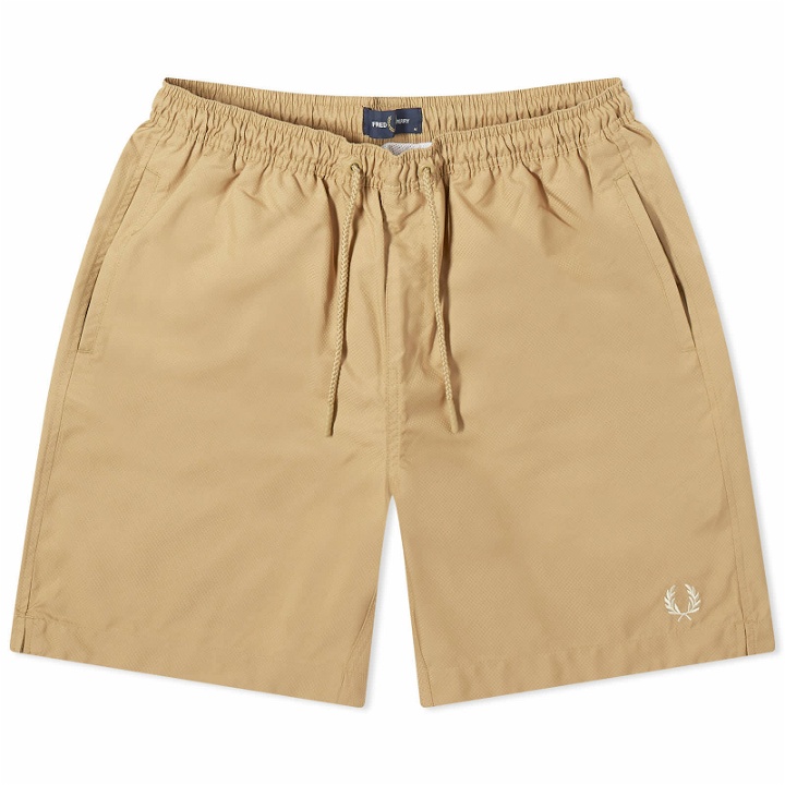 Photo: Fred Perry Men's Classic Swim Shorts in Warm Stone