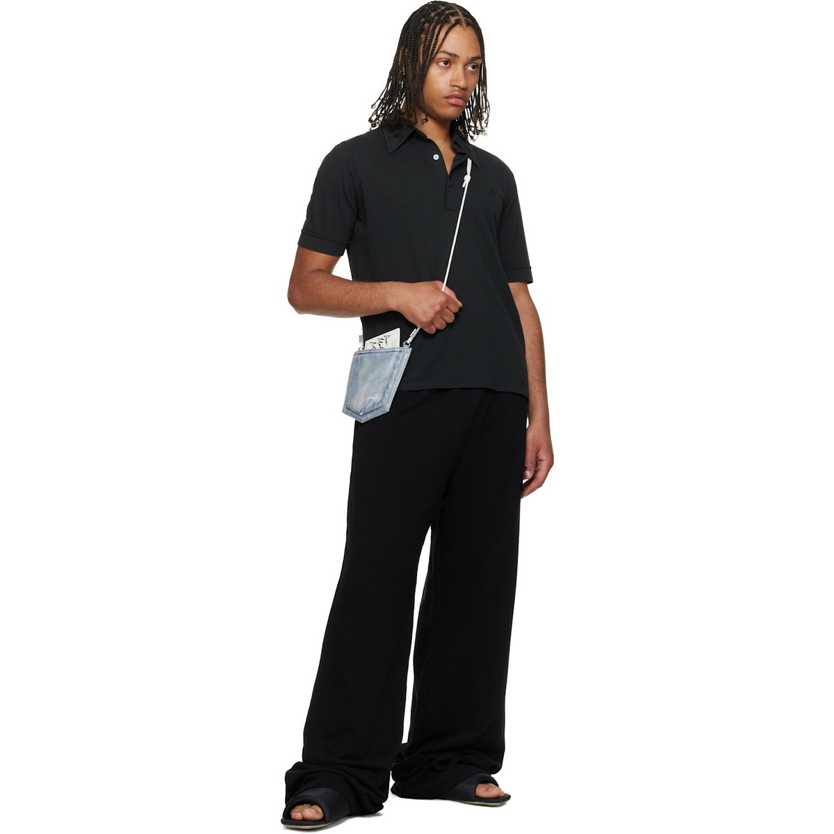 MM6 Maison Margiela Black Logo Patch Sweatpants