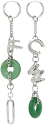 Feng Chen Wang Silver Jade Logo Earrings