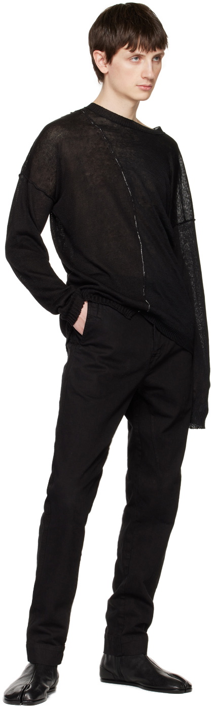 Isabel Benenato Black Paneled Sweater