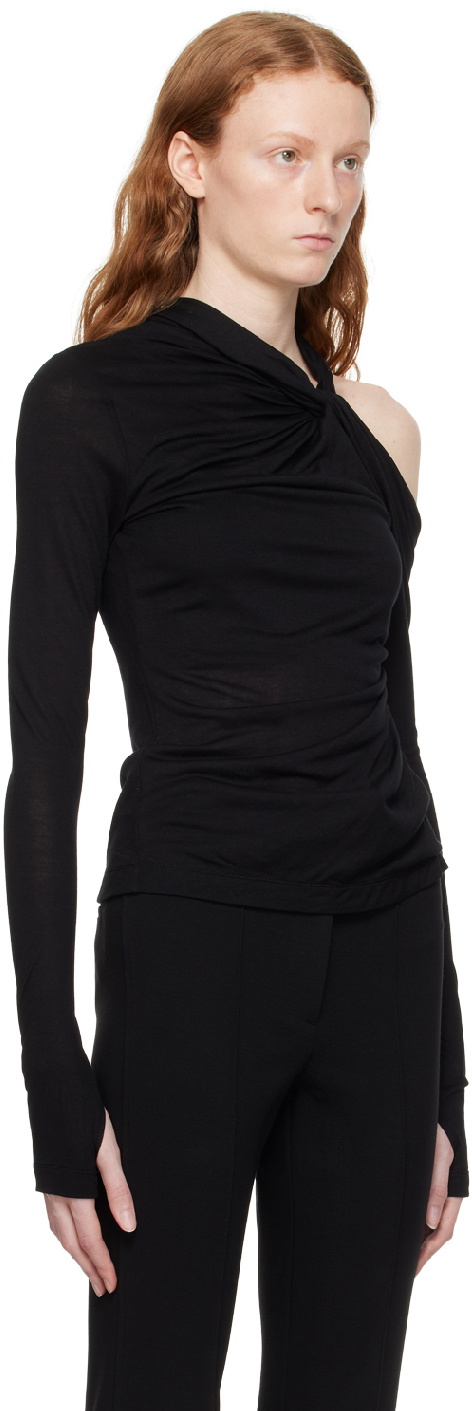 Helmut Lang Black Twisted Long Sleeve T-Shirt Helmut Lang