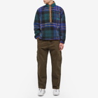 The North Face Men's Jacquard Extreme Pile Pullover in Ponderosa Green Halfdome Plaid