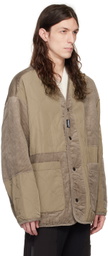 Izzue Taupe Quilted Jacket