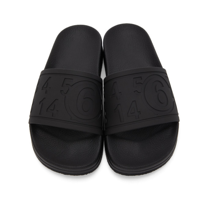 MM6 Maison Margiela Black Logo Slides MM6 Maison Margiela
