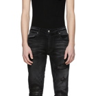 Amiri Black Leather Patch MX-1 Jeans