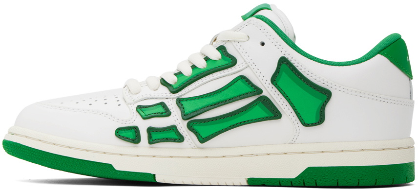 AMIRI White & Green Skel Top Low Sneakers Amiri