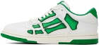 AMIRI White & Green Skel Top Low Sneakers