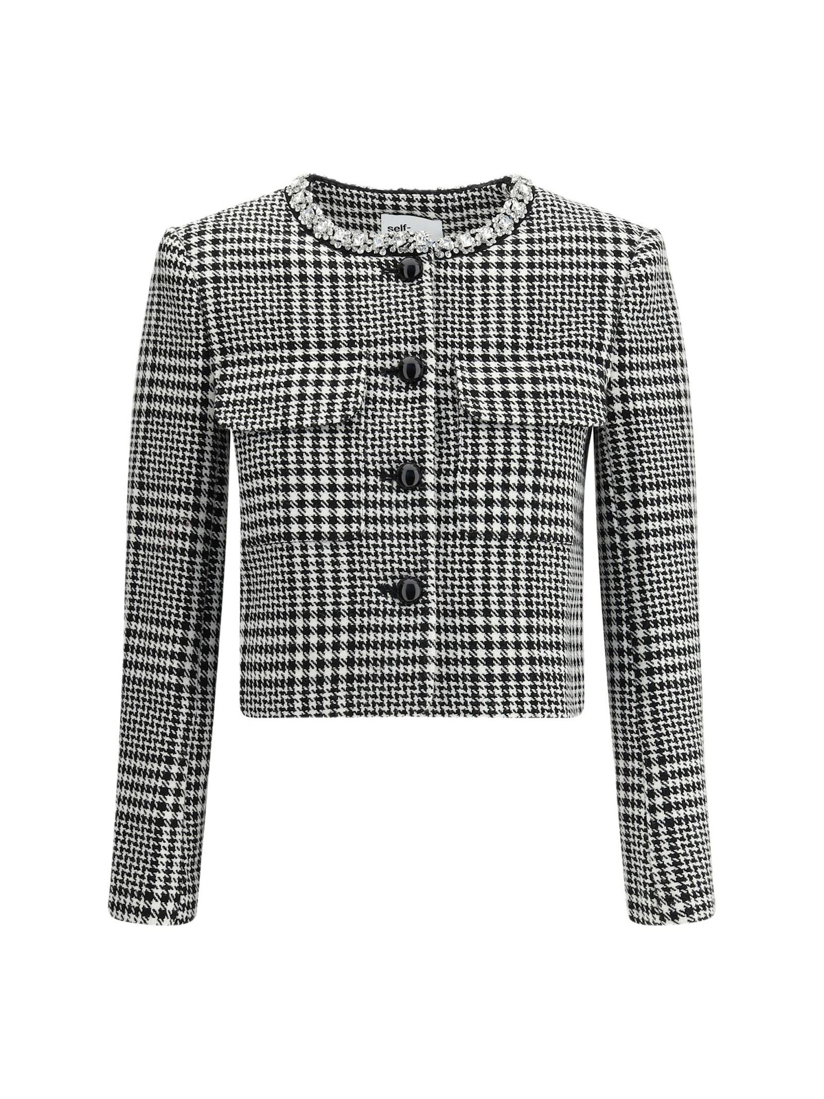 ジャケット Self-Portrait Houndstooth Crystal Trim Jacket Houndstooth Crystal Trim Jacket – self-portrait-US
