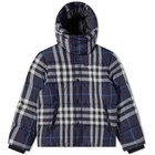 Burberry Men's Larrick Check Down Jacket in Navy