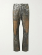 424 - Straight-Leg Leather Trousers - Silver