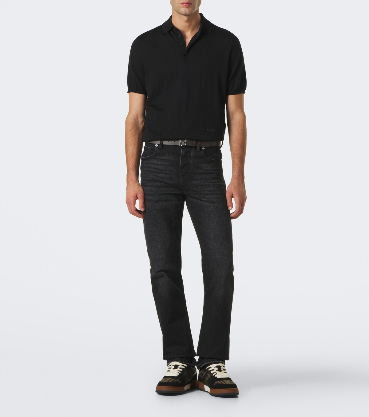 Fendi Fendi Match FF Zucca suede-trimmed sneakers
