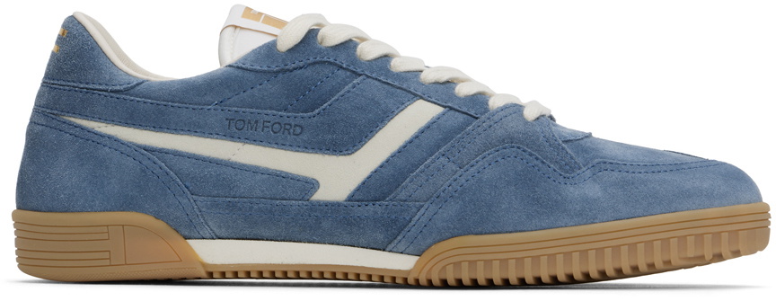 【関税込み】TOM FORD ネイビー スエード Jackson スニーカー TOM FORD Blue Suede Jackson Sneakers TOM FORD