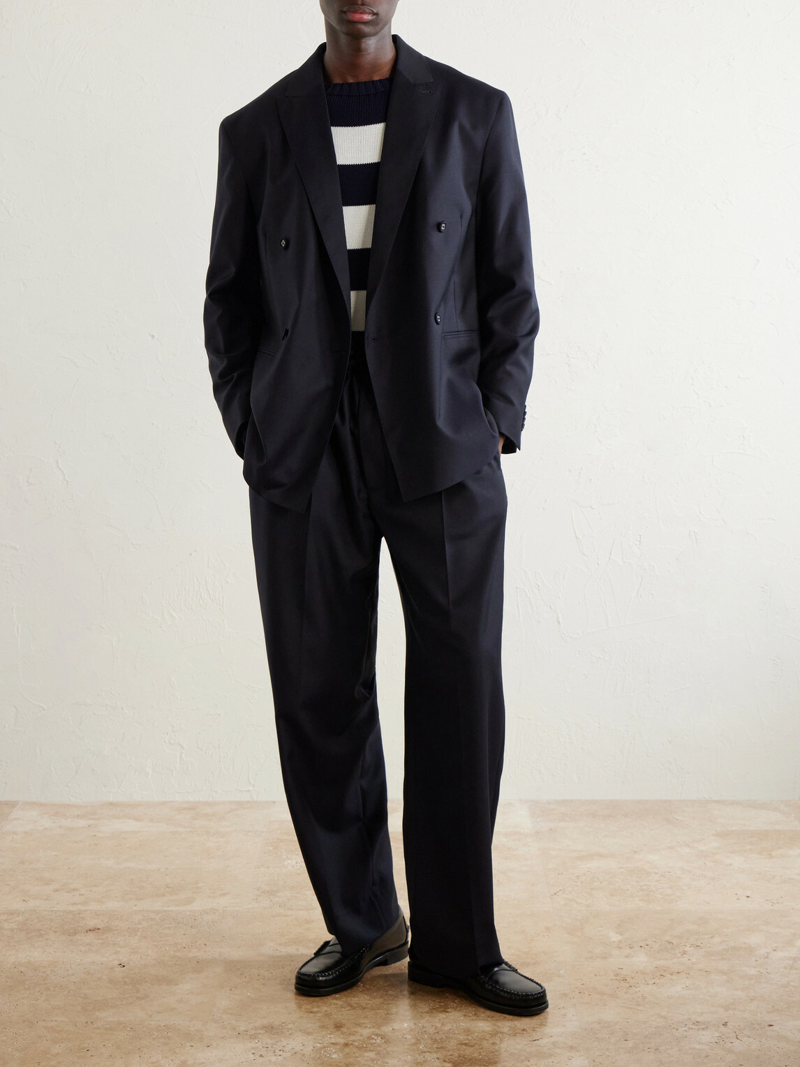 Officine Générale - Nilson Straight-Leg Wool, Cashmere and Silk-Blend Suit Trousers - Blue