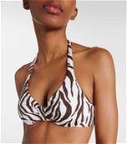 Max Mara Allegra zebra-print bikini top