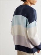 FRAME - Striped Ribbed Cashmere Sweater - Multi
