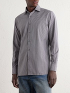 Zegna - Centoquaranta Checked Cotton-Twill Shirt - Gray
