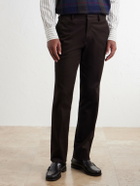 Mr P. - Straight-Leg Brushed Cotton-Blend Twill Suit Trousers - Brown