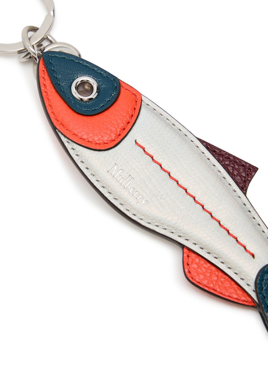 Mulberry Fish Panelled Leather Keyring - Multicoloured 1 - One Size
