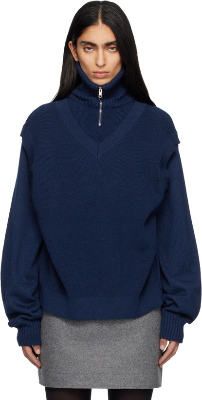 Photo: MARIE ADAM-LEENAERDT Navy 4-In One Sweater