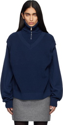MARIE ADAM-LEENAERDT Navy 4-In One Sweater