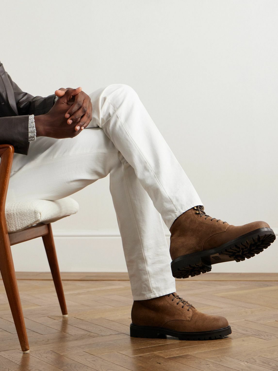 Brunello Cucinelli - Suede Lace-Up Boots - Brown