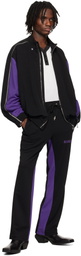 KUSIKOHC Black & Purple Full Zip Fleece Track Jacket