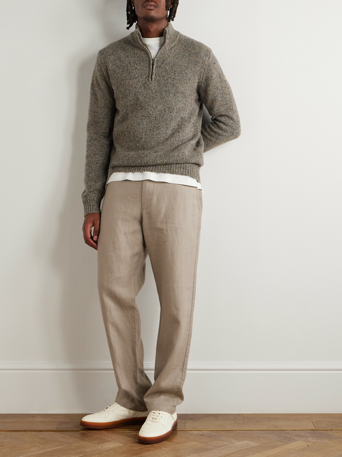 Hartford - Trucker Wool-Blend Half-Zip Sweater - Gray