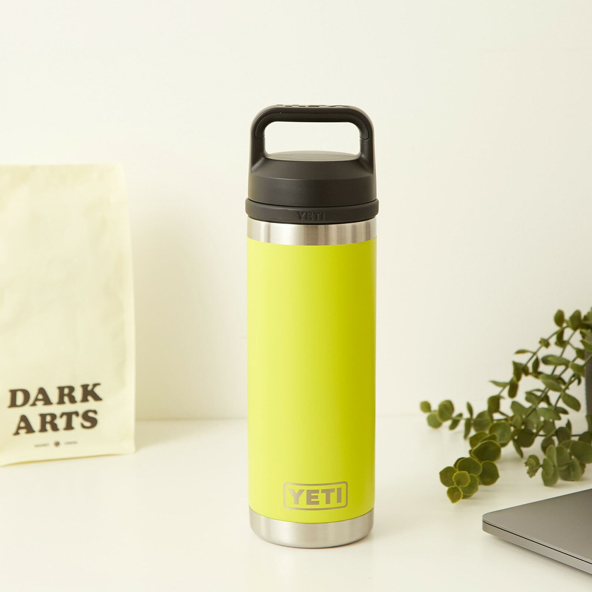 YETI 18oz Rambler Bottle in Fire Fly Yellow 