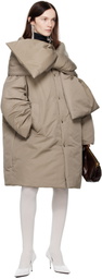 MARIE ADAM-LEENAERDT Gray Scarf Puffer Jacket