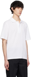 Lanvin White Spread Collar Polo