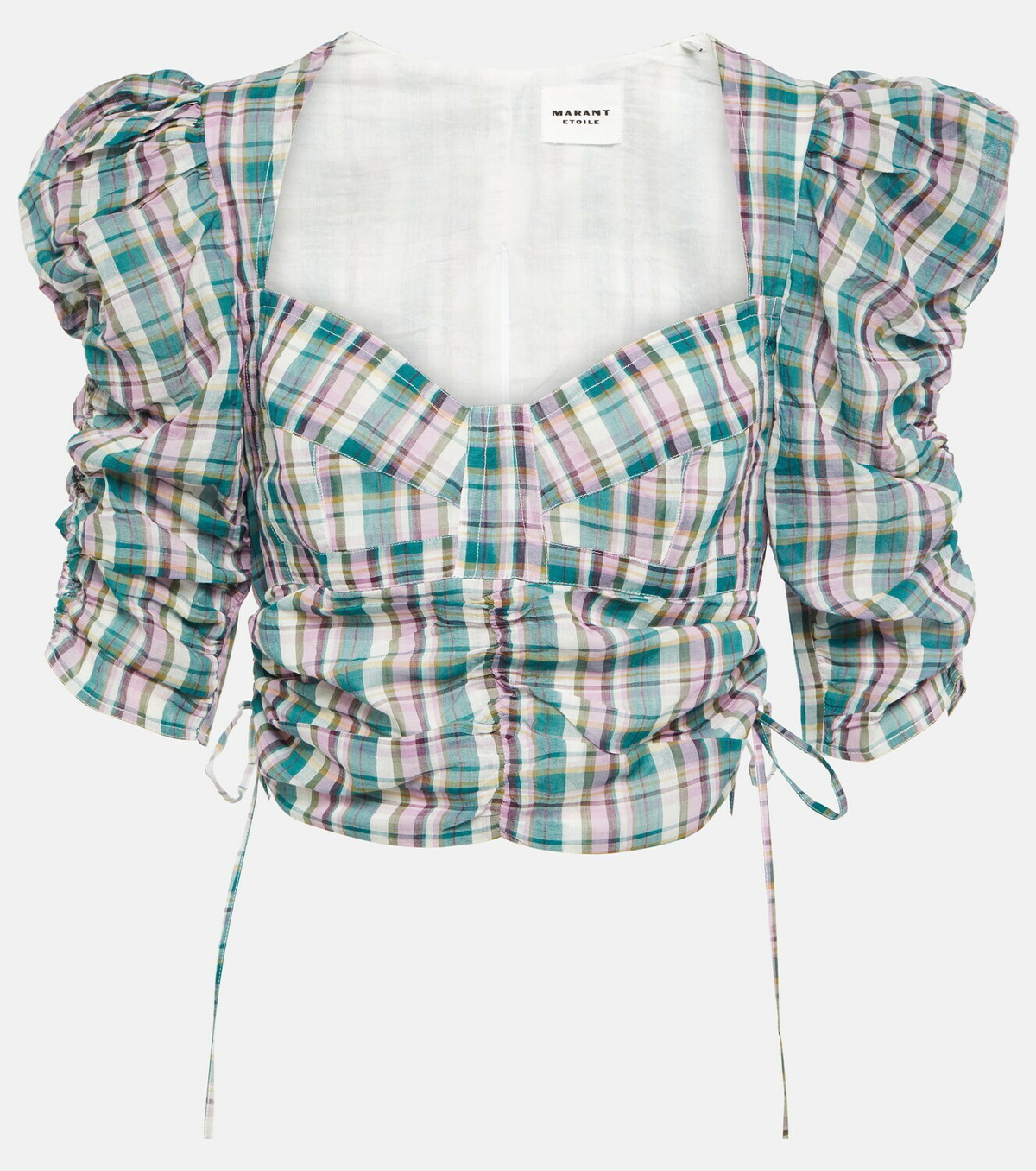 Marant Etoile Galaor checked cotton crop top