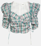 Marant Etoile Galaor checked cotton crop top
