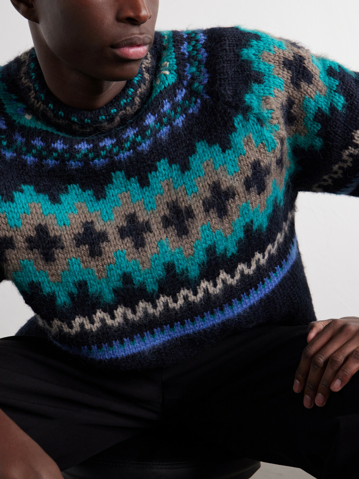 Paul Smith - Fair Isle Intarsia-Knit Wool and Alpaca-Blend Sweater - Blue