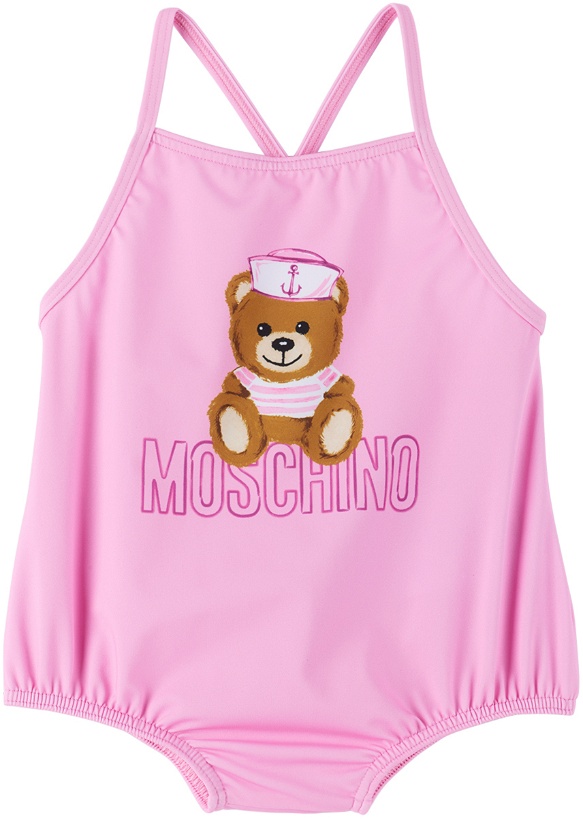 Photo: Moschino Baby Pink Sailor Teddy Bear One-Piece Swimsuit