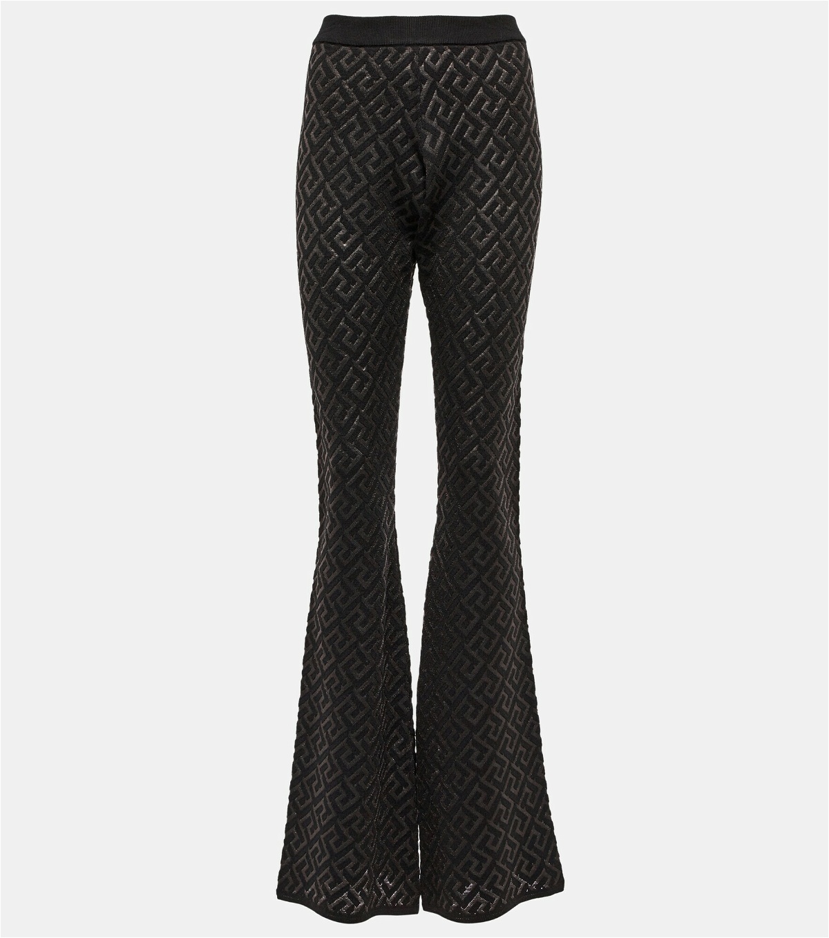 Versace - La Greca wool-blend flared pants Versace