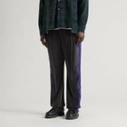 Needles Men's Velour Narrow Track Pants in Charcoal